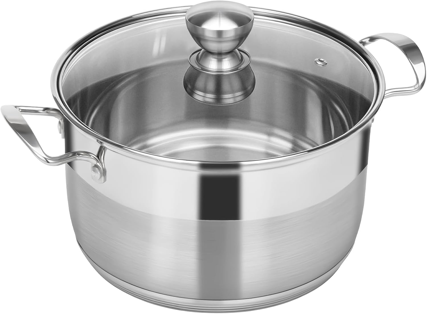 Stainless Steel Stock Pot - 12 Quart Large Cooking Pot with Lid for Pasta, Soup, Spaghetti, Nonstick Thick Base Deep Stockpot, Kitchen Cookware for Stew, Simmer, Boiling, Canning