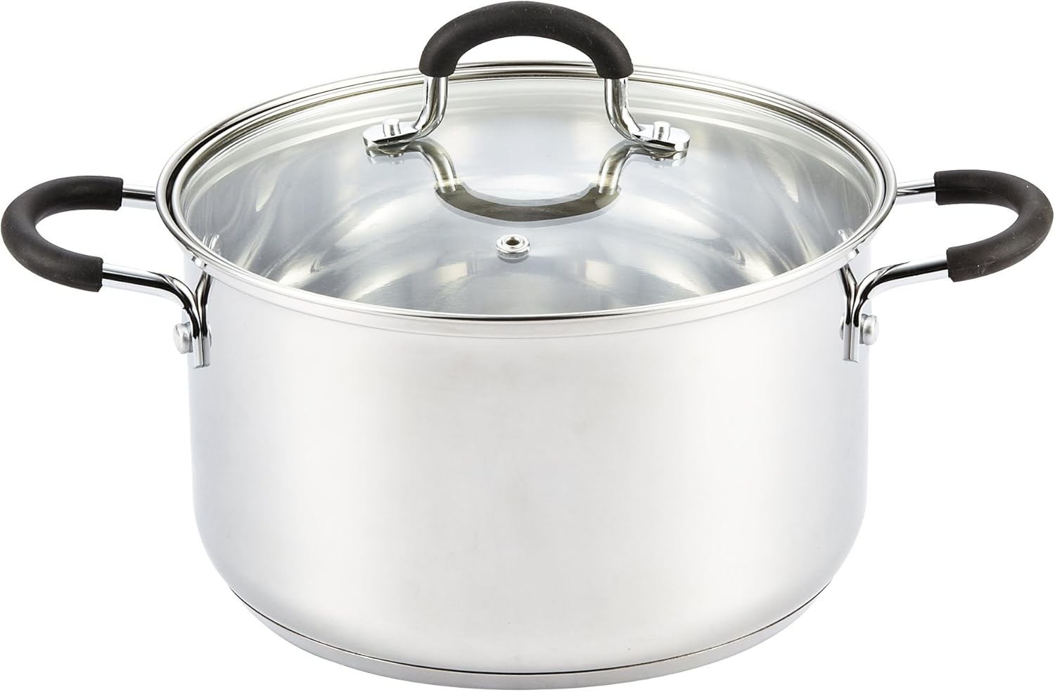 Stockpot Sauce Pot Casserole Pan Saucier Induction Pot With Lid Professional Stainless Steel 5 Quart, Dishwasher Safe With Stay-Cool Handles, Silver